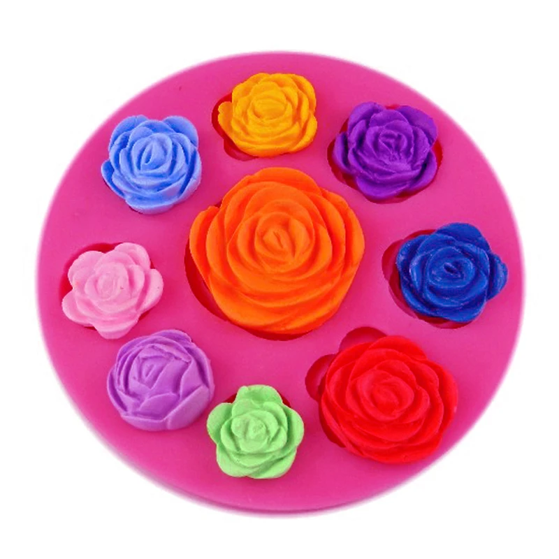 3D Flowers Silicone Mold Rose Shape Handmade soap mould Fondant