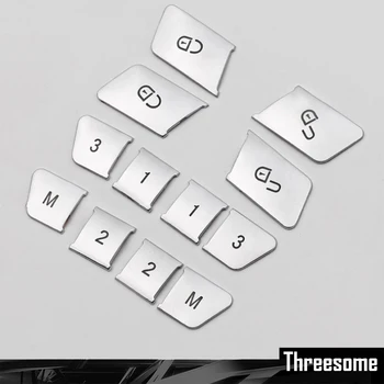

SRXTZM 12pcs ABS Seat Memory Lock Unlock Switch Button Adjustment Cover Trim For Mercedes-Benz A B E-class GLA CLA GLK GLE CLS