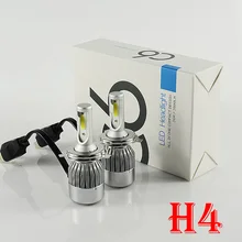 H4 HB2 9003 72 W 7600LM COB LEVOU Kit De Conversão Farol 2-side High/Low Feixe Duplo Lâmpada Fog Driving DRL Branco Puro 12/24 V