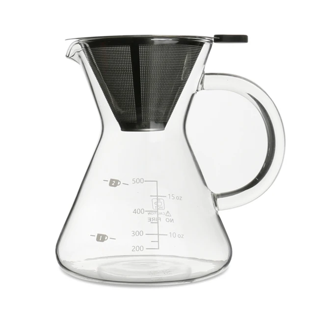 Stainless Steel Filter Coffee Maker 400ml pour over coffee manual drip coffee maker reusable paperless stainless steel filter coffee pot teapot tools pots