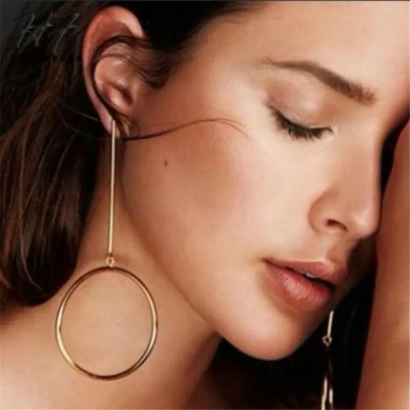 

Simple Silver Gold Color Elegant Suspension Loop Drop Earrings for Women Creative Design Earings Fashion Jewelry KB276 KB277