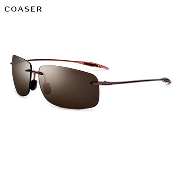 

COASER NEW Ultem TR90 Rimless Sunglasses Ultralight High Quality Square Driving Sun Glasses for Women Brand Designer Nylon Lens