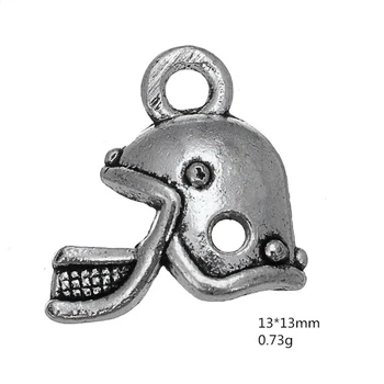 

Antique Silver Football Helmet Pendant Sports Charms For Handmade Jewelry Bracelets Necklace Making DIY Accessories 50PCS