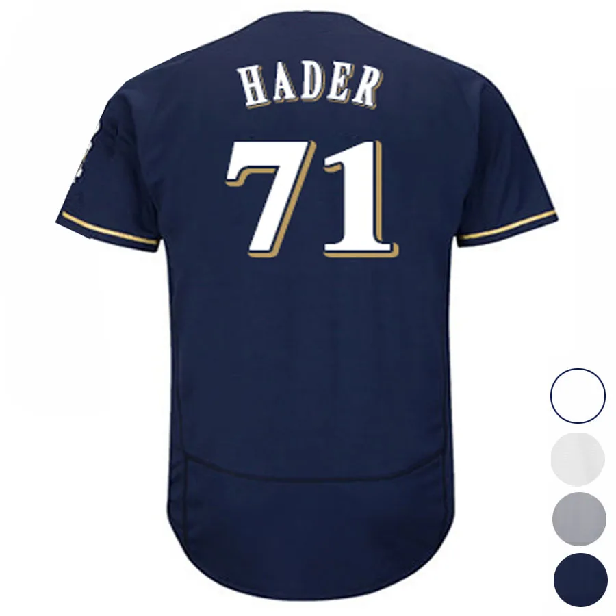 

Mens FLEX Milwaukee 71 Josh Hader Shirt 2019 Player Stitched Jersey Baseball Jerseys Free Shipping