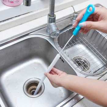 

1Pcs Stainless Steel Kitchen Cleaning Tools Bendable Hair Catcher Sewer Cleaning Brush Toilet Sink Tub Dredge Pipe Drain Cleaner