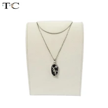 Бежевый бархат замши Цепочки и ожерелья держатель подвеска показаны Подставки Jewelry Дисплей бюст витрина 13.5*8*18.5 см