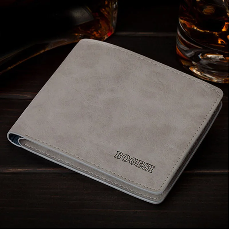 

Fashion Brand Design Man Wallet Money Purses Matte leather Carteira Masculina Simple Men Wallet Coin Bag