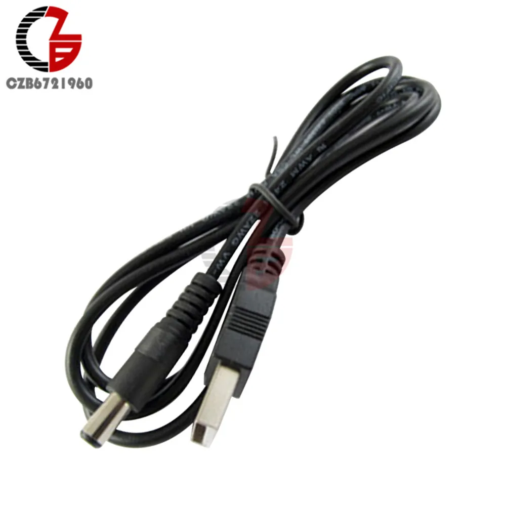 

2PCS USB 2.0 to DC 5.5mm X2.1mm 5.5X2.1 0.8M USB to power line Cable MCU Converter