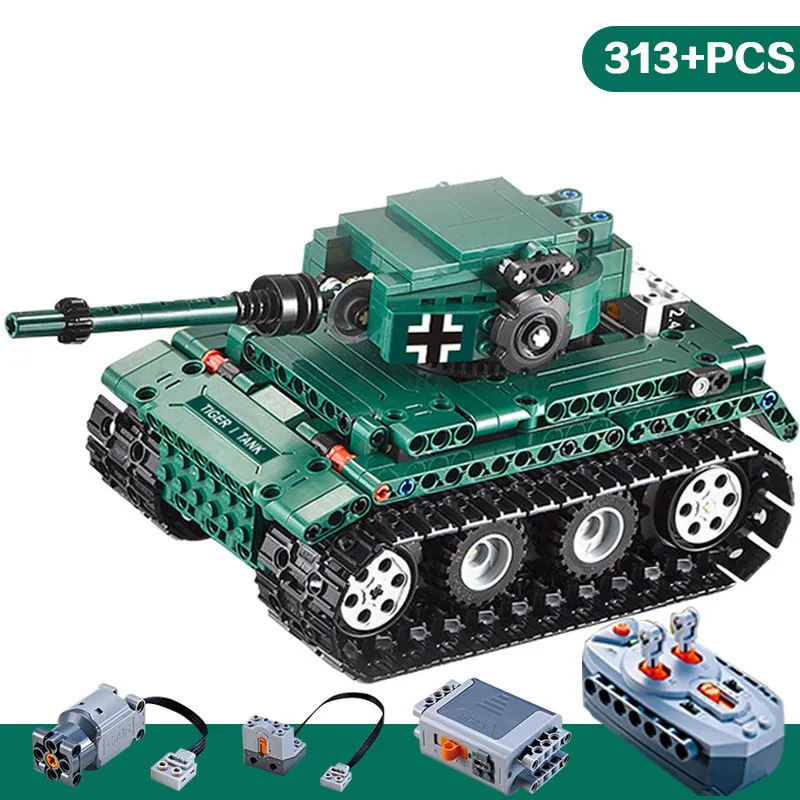 

313pcs Diy Building Blocks RC Military Tank Technic Remote Control Model Bricks Compatible With Legoingly Gift Toys For children
