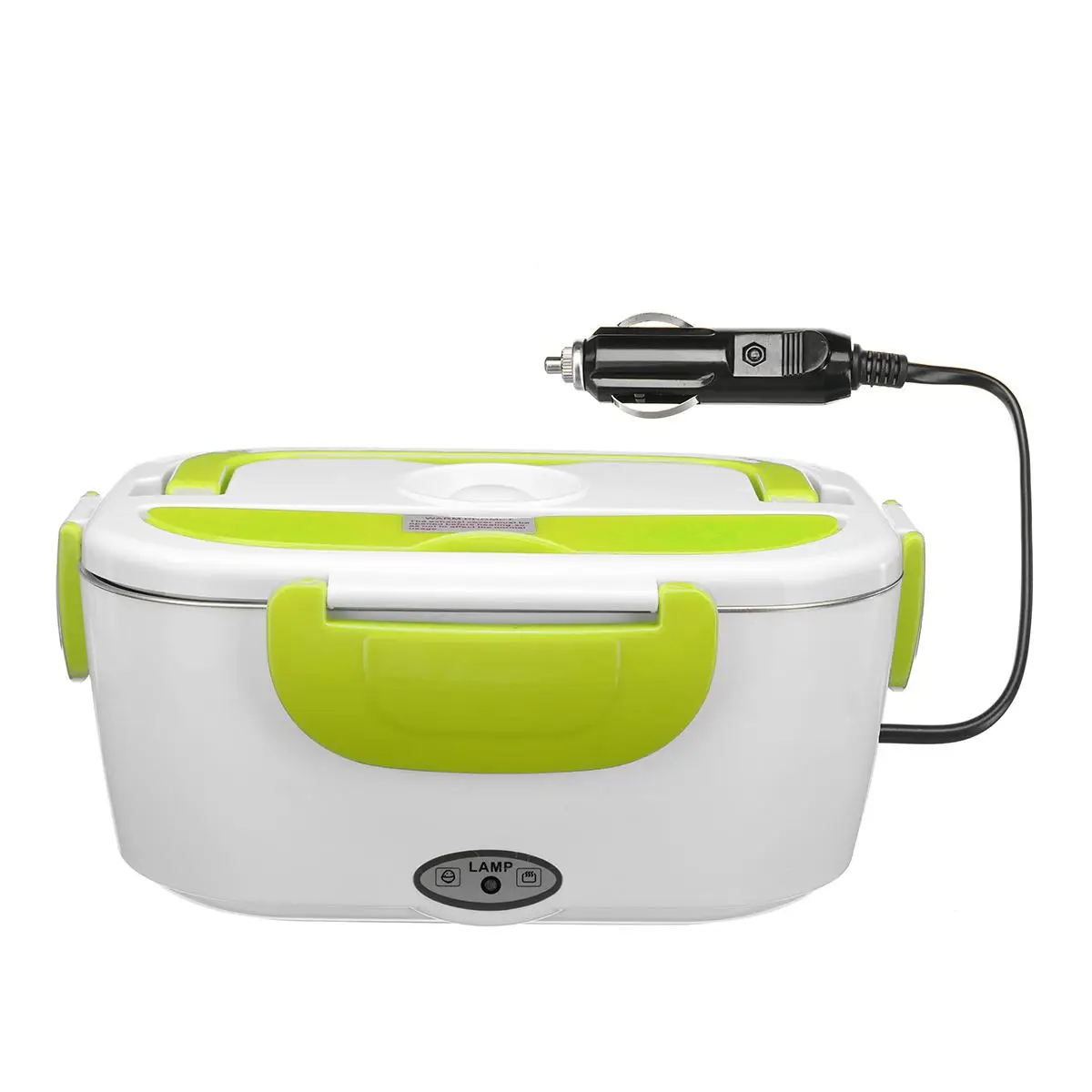 12 В 1.5L автомобиль портативный Электрический нагревательный Ланч-бокс для детей приготовление еды Bento box с подогревом контейнеры для еды с теплоизоляцией Lunchbox для еды - Цвет: Зеленый