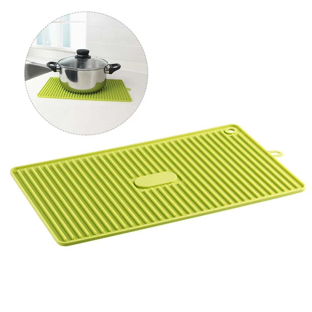 Creative Kitchen Drain Pad Strainer Mat With Hook Square Hot Insulation