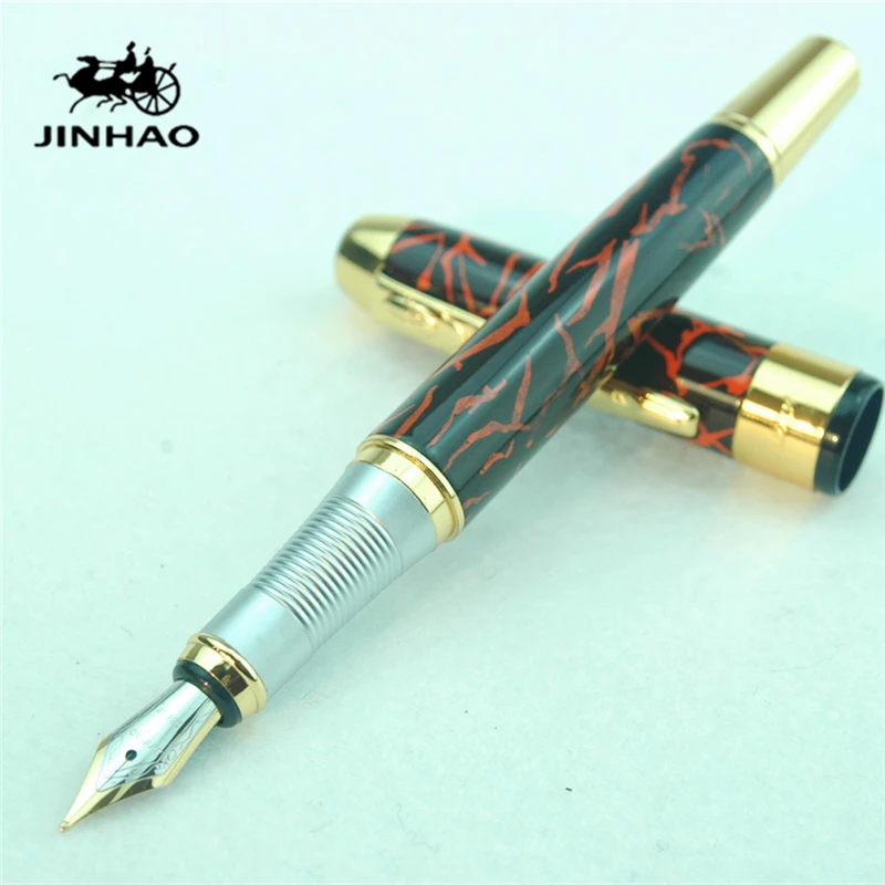 

1pc/lot JINHAO 250 Fountain Pen Black-Red Pen Gold Clip JINHAO Material Escolar Pens Papelaria Pen School Supplies 14*1.5cm