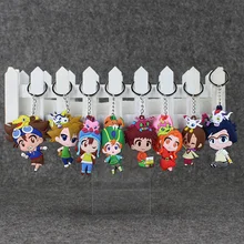 8pcs lot Digimon Adventure Agumon Gabumon Koromon Takenouchi Sora Ishida Yamat Yagami Taichi pvc keychain keyring