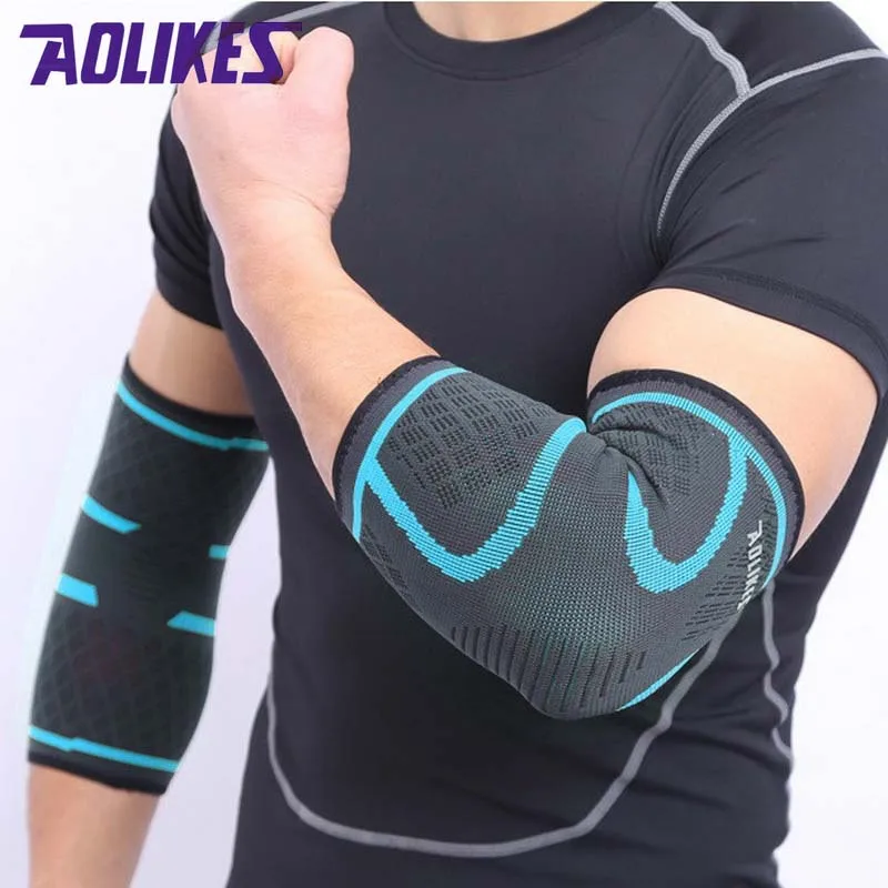 

AOLIKES 2Pcs Sport Elbow Brace Compression Protector Cycling Basketball Arm Sleeve For Men Women Tennis Volleyball Fitness Gym