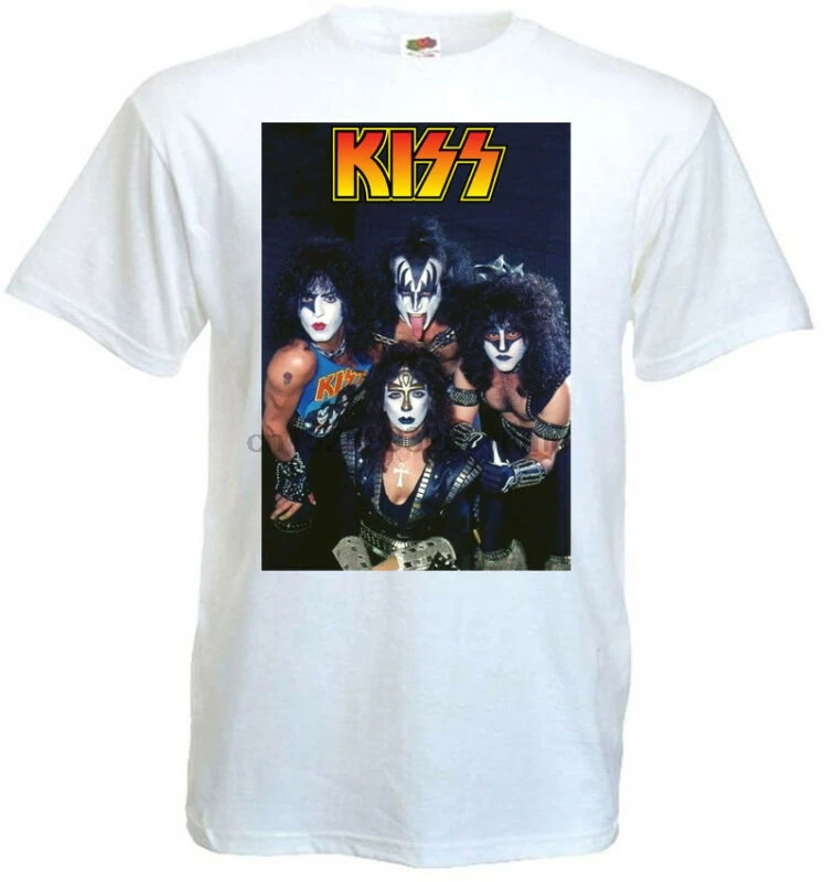 

KISS T-shirt white poster all sizes S...5XL