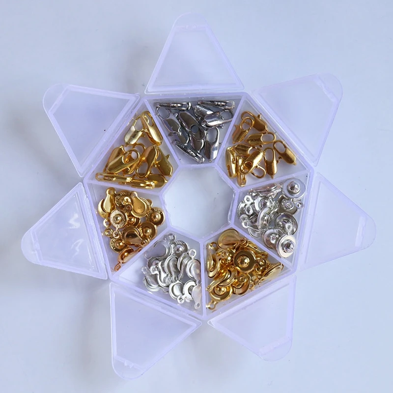 

70Pcs/Set Mix Styles Colors Jewellery Clasps Necklace Hooks Bracelets Fittings Jewelry Accessories & Findings