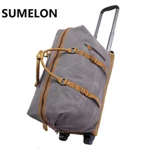 Винтажные военные холщовые кожаные мужские дорожные сумки для переноски багажа мужские сумки дорожные сумки большие выходные Сумки на ночь