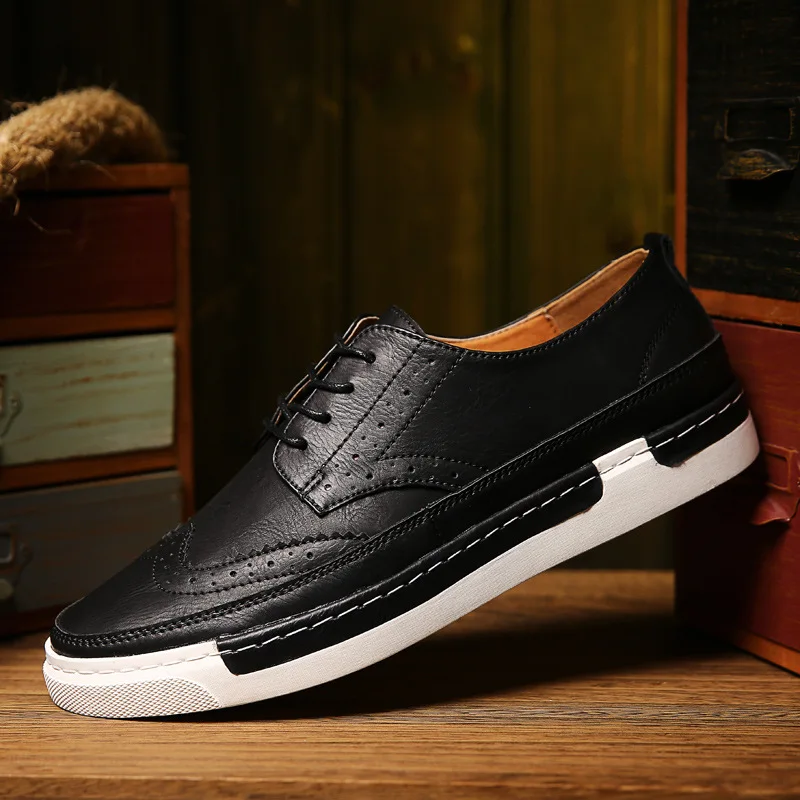 3 Cuir Sneakers Casual De Respirant Chaussures Dentelle up 2 Rétro En Marque 2018 Solide Mode 1 Véritable Hommes Mocassins Appartements HxC5n66wq