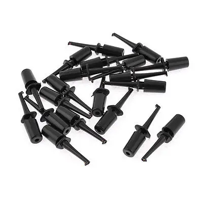 

20 Pcs Black Plastic Replacement Part Lead Wire Testing Test Hook