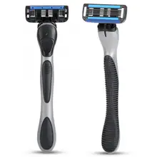 Машина для бритья 5 слоистые лезвия головы+ противоскользящая пластиковая ручка для мужчин ручной триммер для бороды