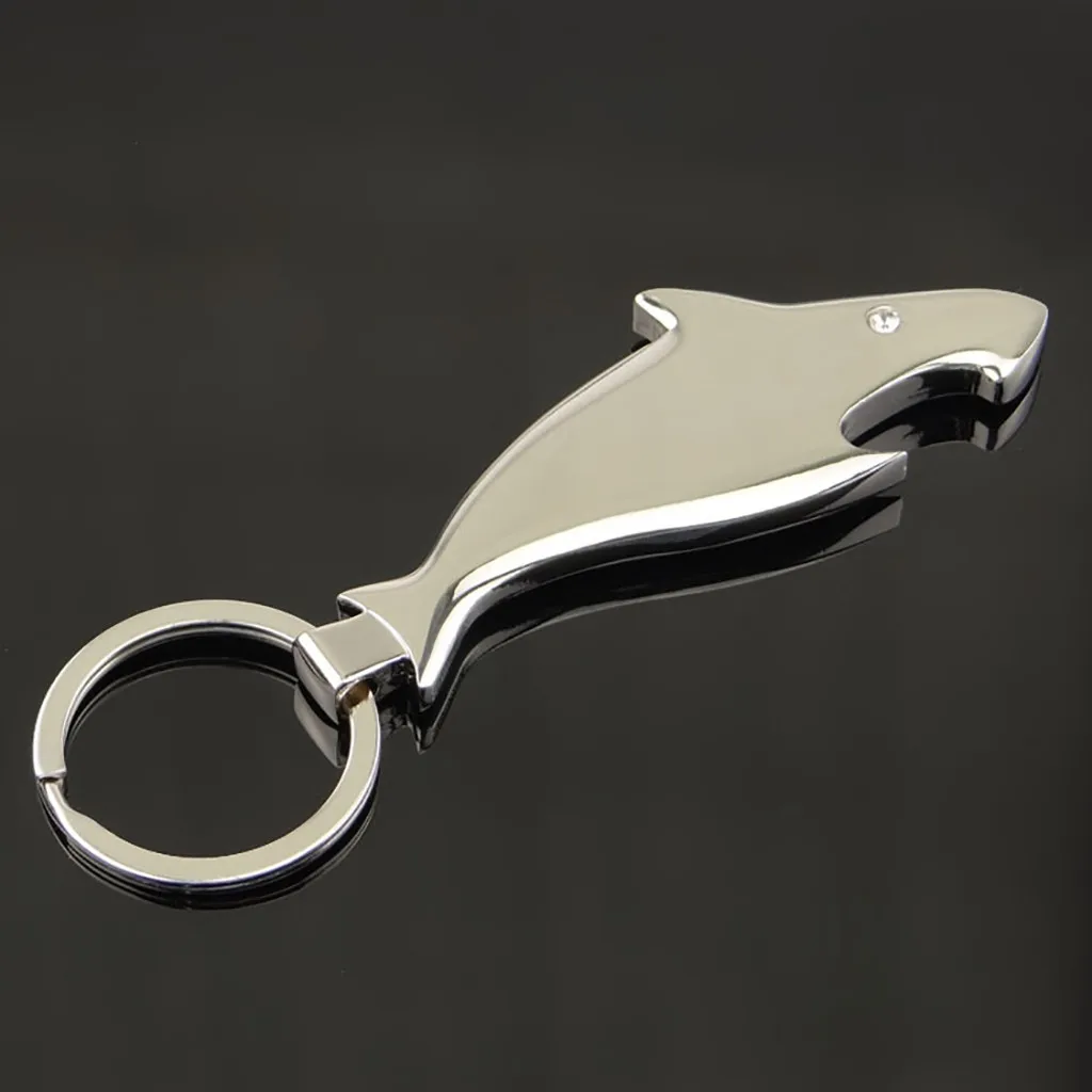 Shark Aluminum Alloy Creative Bottle Opener Key Ring Chain Keyring Metal Beer Bar Tool Claw Gift