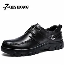 Fashion QIYHONG Brand Men Shoes Genuine Leather Winter Add Fur Men Ankle Boots Zapatos Hombre Warm Winter Snow Warm Men’S Boot