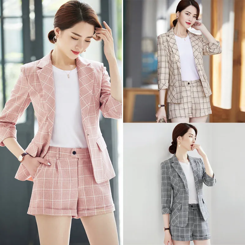 Women Plaid Blazers and Jackets New retro Korean version