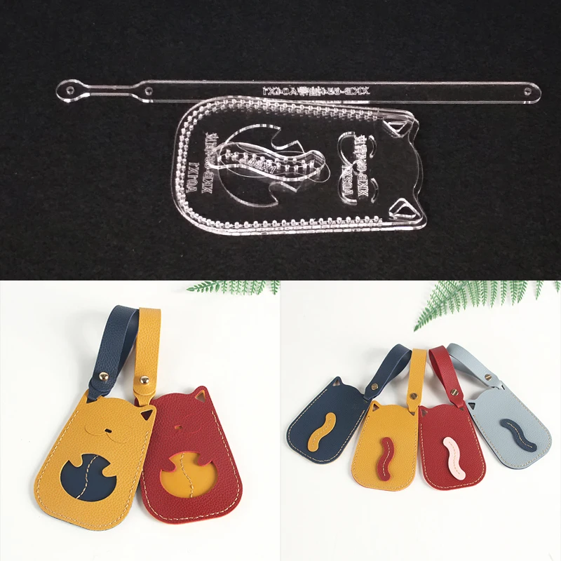

1set DIY Acrylic Leather Template Home Handwork Leathercraft Sewing Pattern Tools Accessory Card Holder 110x75x10mm