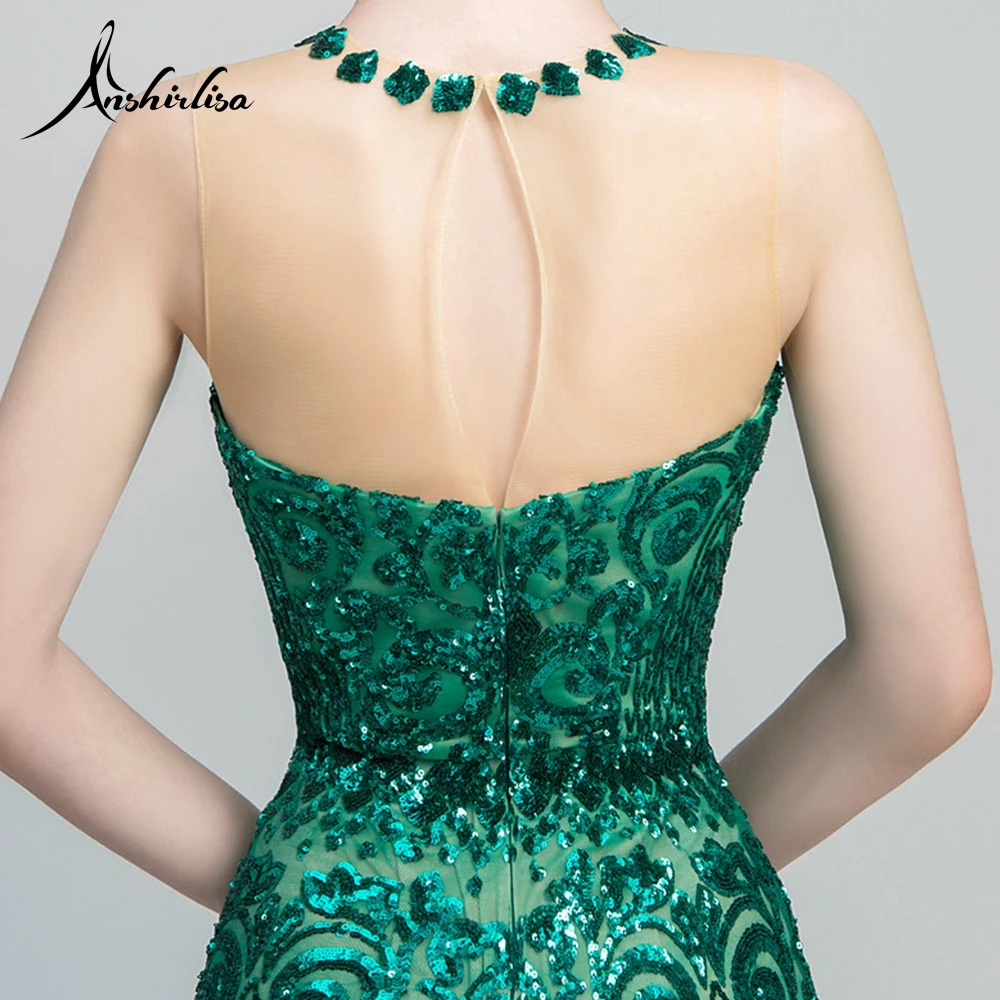 Anshirlisa женское изумрудно-зеленое вечернее платье русалки с блестками длинное блестящее роскошное торжественное праздничное платье на заказ