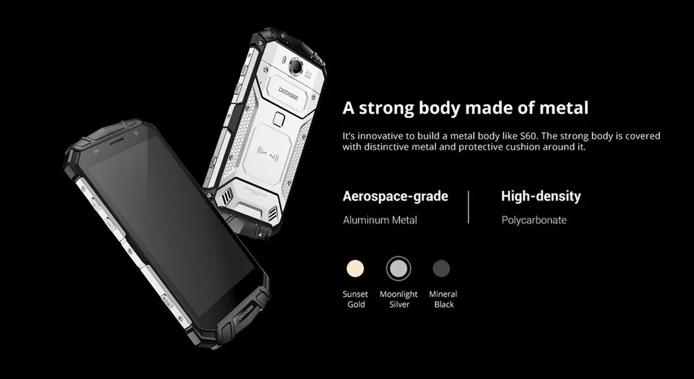 DOOGEE S60 смартфон Helio P25 Octa Core 6 ГБ + 64 ГБ Android 7,0 12V2A 21MP IP68 из непромокаемой ткани Беспроводной 5,2 дюймов мобильный телефон