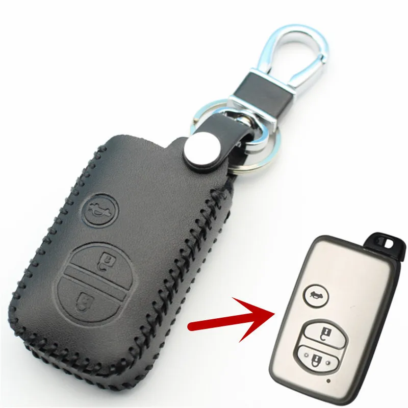 Чехол для ключей FLYBETTER из натуральной кожи для Toyota Camry/Corolla/Crown/Prado/Highlander/Prius/Avalon/Land Cruiser/CHR L43 - Название цвета: 9