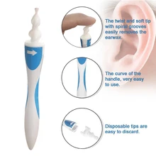 16 Tips Rotating Smart Ear Cleaner Earpick Easy Earwax Removal Soft Spiral Cleaner Prevent Ear-pick Clean Tools Ear Care Kit