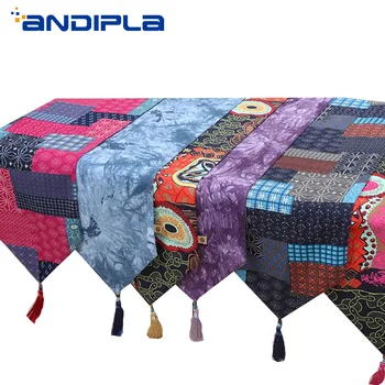 

Vintage Chinese Style Cotton Linen Table Runners Coffee Table TV Cabinet Table Flag Wedding Party Tablecloth Hotel Home Bed Flag