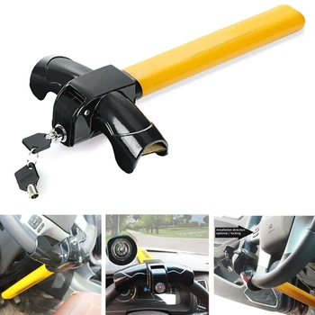 

T Type Car Semi-automatic Steering Wheel Lock Anti-theft Device Security Lock 2keys Heavy Duty Locking Mechanism Prevent Theft