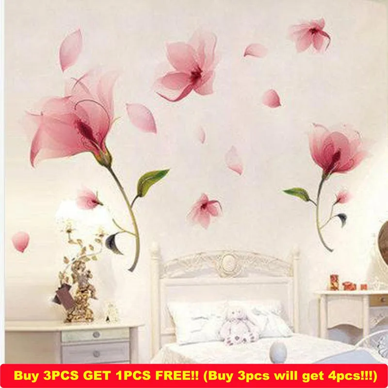 

The living room bedroom head of bed wall stickers can remove flowers Warm dormitory room decoration stickers