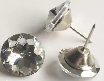 

25mm bauhinia Glass Crystal Nails Button Tacks Studs Pins Chinese redbud Buttons Sofa Wall Decoration Furniture Accessories