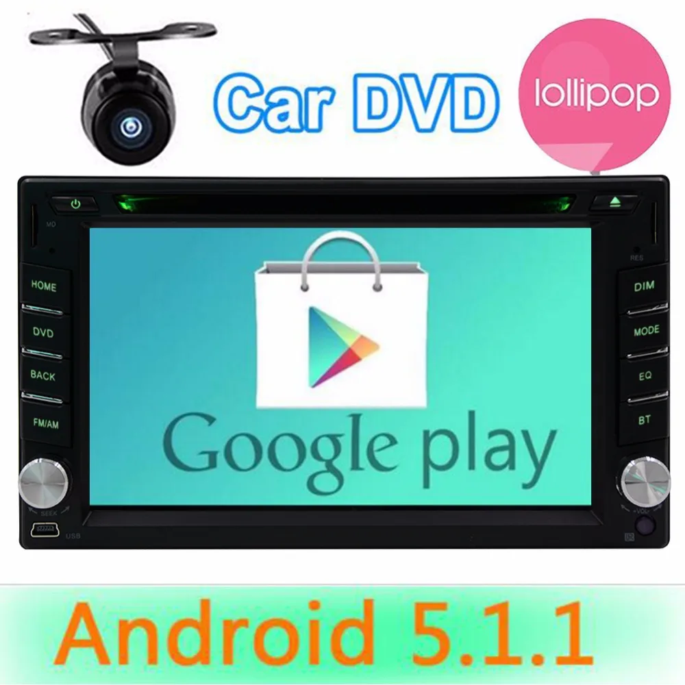 Двойной 2din android5.1.1 dvd-плеер автомобиля Авторадио GPS навигатор Wi-Fi автомобиль головного устройства Радио Android 2 DIN руль с камерой