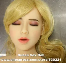 NEW Top quality oral sex doll head for asian silicon sex doll, real feel sex toys for men, closed eyes sex products
