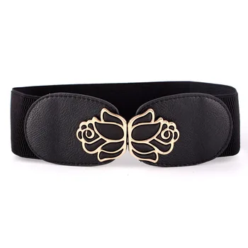 

KWD Designer Belts High Quality Women Fashion 2019 Ladies Knitted Elastic Flower Vintage Belt Luxury Dress Female Cummerbunds