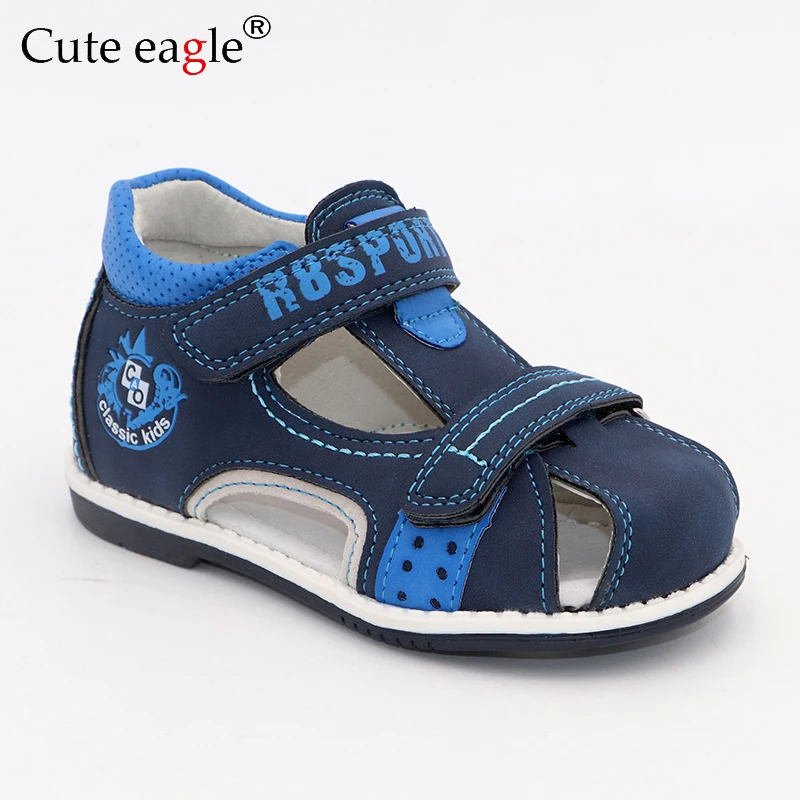 

Cute Eagle Summer Sandals Boys Orthopedic New 2019 Pu Leather Toddler Kids Shoes for Boys Closed Toe Baby Flat Shoes Eur 20-25