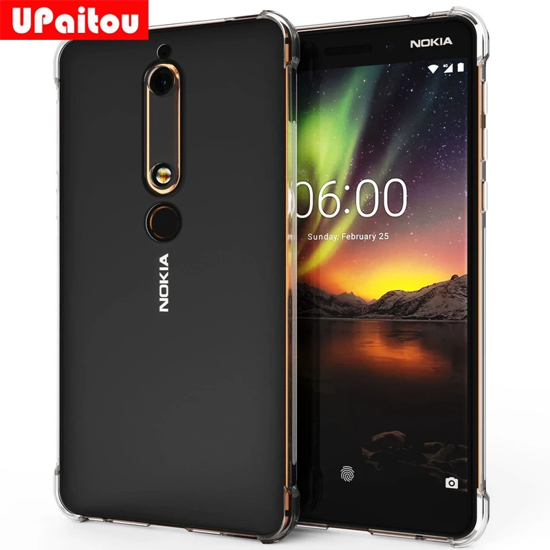 Противоударный прозрачный чехол UPaitou для Nokia 6 2018 1 мягкий из ТПУ TA-1068