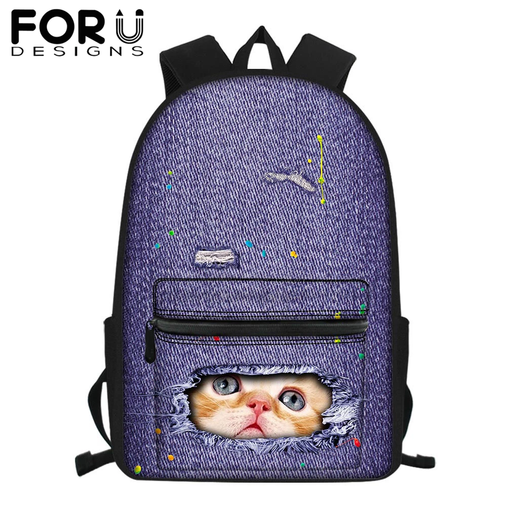 

FORUDESIGNS Funny Animal 3D Printing School Bag for Boy Girls Students Laptop Backpack Teenager Satchel Bookbag Rucksack