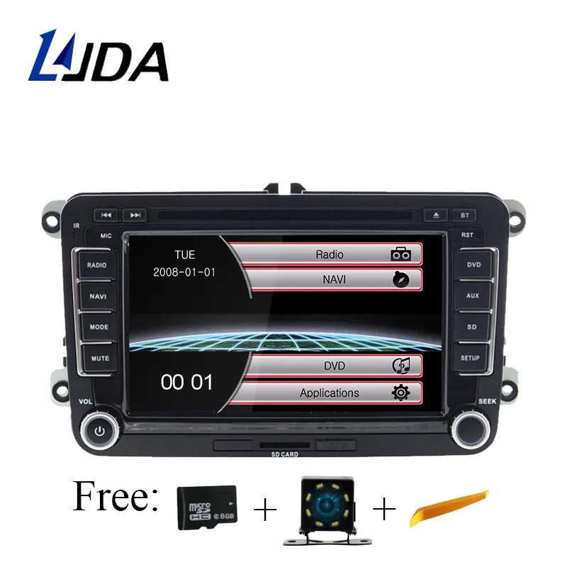 LJDA سيارة مشغل ديفيدي ل VW Golf 6 جولف 5 باسات b7 cc b6 سيات ليون تيغوان سكودا اوكتافيا T5 الوسائط المتعددة GPS 2 الدين سيارة راديو في Canbus