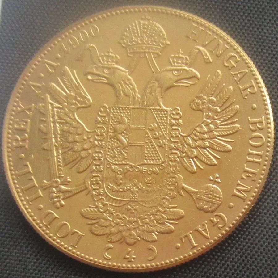 

1900 Austria - Habsburg 4 Ducats - Franz Joseph I Diameter 40MM Real Gold-Plated Coins COPY