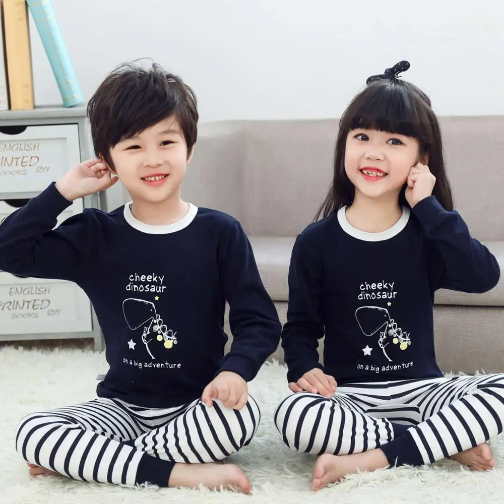 Kids Boys Girls Clothes Baby Pajamas Winter Long Sleeved Homewear Suit Cartoon Children's Sleepwear Pyjamas Kids Nightwear Sets - Цвет: short-23