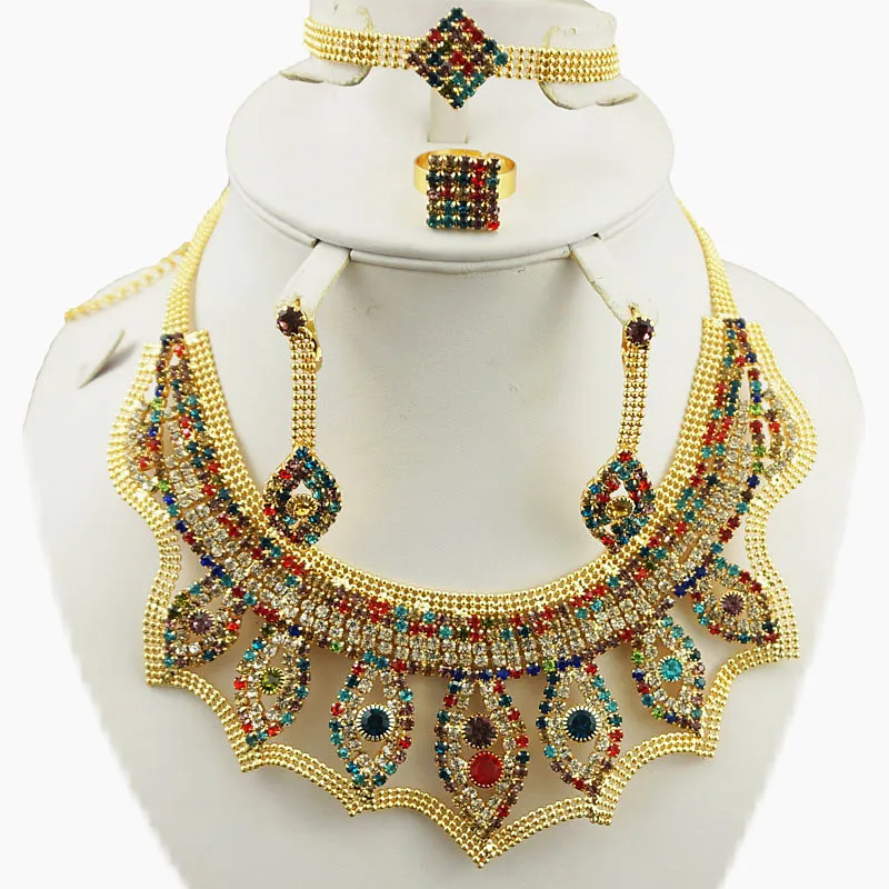 Дубай, золото, модный дизайн, индийское женское ожерелье, золотые ювелирные наборы, высокое качество, африканские большие ювелирные наборы