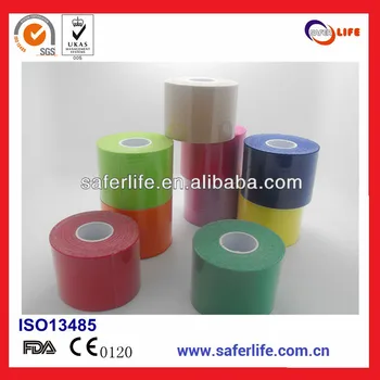 

50 pcs/lot 5cm x 5m kinesiology knee shoulder pre cut blue therapy therapeutic medical muscle tape