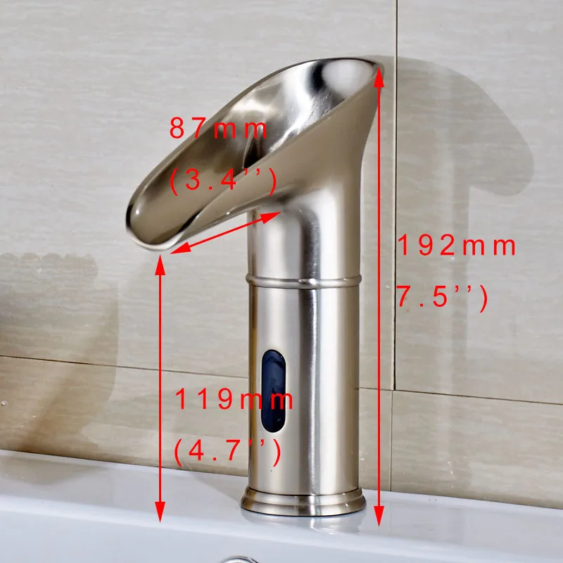 Светодиодный сенсорный смеситель для ванной комнаты с датчиком, смеситель для горячей и холодной воды, автоматический сенсорный кран для раковины