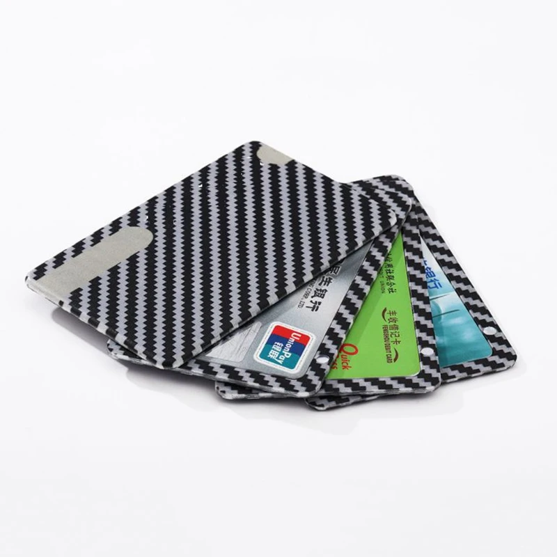 

2019 New Sliding Magnet Carbon Fiber Wallet Cash Card Holders Business Modular Wallet Credit Card Protector Case Pocket Purse