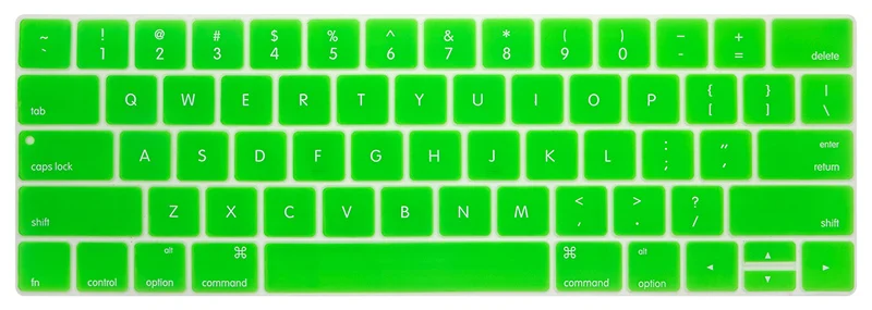 Защита клавиатуры США для Macbook Pro 13 13,3 Сенсорная панель силиконовый чехол для клавиатуры MacbookPro 15 15,4 с защитой сенсорной панели - Цвет: Зеленый